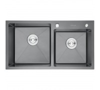 Мойка кухонная GERHANS 78х43 с сифоном, черный RK37843B-S