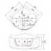 Акриловая ванна Gemy 165х165 с гидромассажем G9247 K