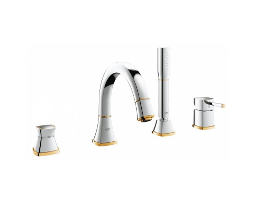 Смеситель Grohe Grandera 19936IG0 для ванны на 4 отверстия, хром/золото