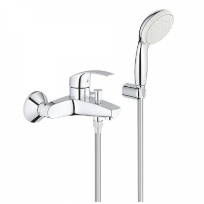 Смеситель Grohe Eurosmart New 3330220A с душевым гарнитуром для ванны