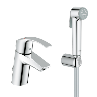 Смеситель Grohe Eurosmart New 23124002 для раковины с гигиеническим душем, хром