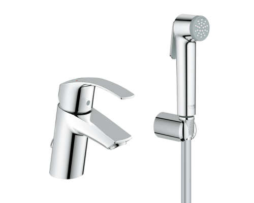 Смеситель Grohe Eurosmart New 23124002 для раковины с гигиеническим душем, хром