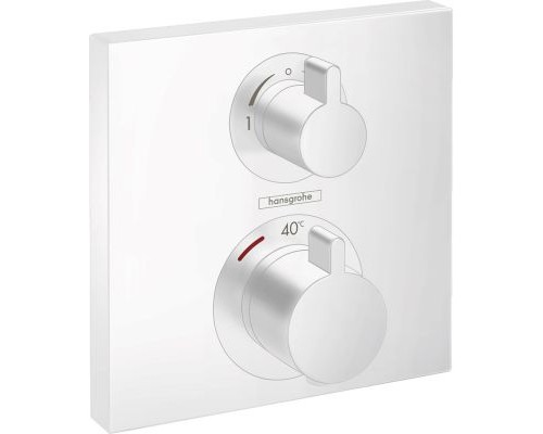 Смеситель Hansgrohe Ecostat Square 15714700 для ванны и душа с термостатом, белый