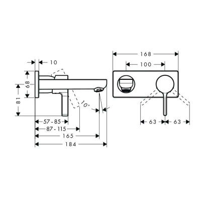 Смеситель Hansgrohe Metris S 31162000 встраиваемый, для умывальника