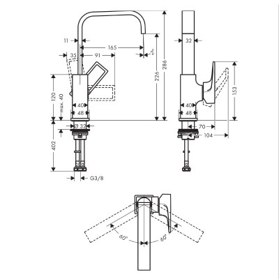 Смеситель Hansgrohe Metropol 74511000 для раковины