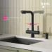 Смеситель IDDIS Umbra UMBBLPFi05 для кухонной мойки с подключением к фильтру и выдвижным изливом, черный/матовый