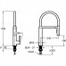 Смеситель Jacob Delafon Raphael E23311-CP для кухонной мойки с гибким изливом, хром/черный
