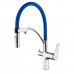 Смеситель Lemark Comfort LM3074C-Blue для кухонной мойки с подключением к фильтру, хром/синий