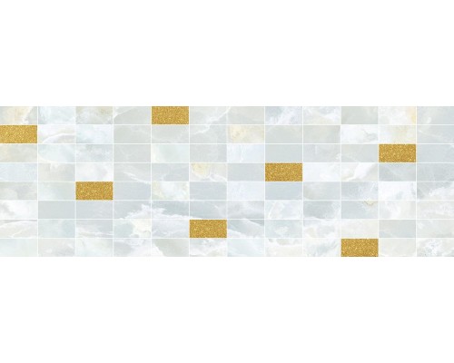 Керамическая мозаика Laparet Eden 20x60 светло-голубой золото MM60156