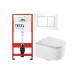 Комплект 4 в 1 (Унитаз подвесной BelBagno Soft-Tor BB084CH-TOR безободковый с микролифтом BB051SC+Инсталляция TECEbase + Кнопка TECEnow белая 9400413)