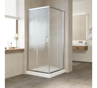 Душевой уголок квадратный Vegas Glass ZA 120 08 02 профиль глянцевый хром, стекло шиншилла