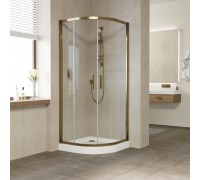 Душевой уголок полукруглый Vegas Glass ZS 90 05 01 профиль бронза, стекло прозрачное