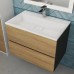 Тумба с раковиной Uperwood Barsa 70 см, подвесная, черная/дуб сонома 293020547
