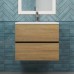 Тумба с раковиной Uperwood Barsa 60 см, подвесная, черная/дуб сонома 2930205645