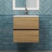 Тумба с раковиной Uperwood Barsa 50 см, подвесная, черная/дуб сонома 29830205647