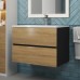Тумба с раковиной Uperwood Barsa 70 см, подвесная, черная/дуб сонома 293020547