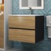Тумба с раковиной Uperwood Barsa 60 см, подвесная, черная/дуб сонома 2930205645