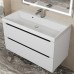 Тумба с раковиной Uperwood Tanos 90 см, подвесная, белая матовая/графит 29111020232