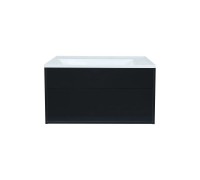 Тумба с раковиной Uperwood Lotus Premium 80 см, подвесная, черная/матовая 39340207461