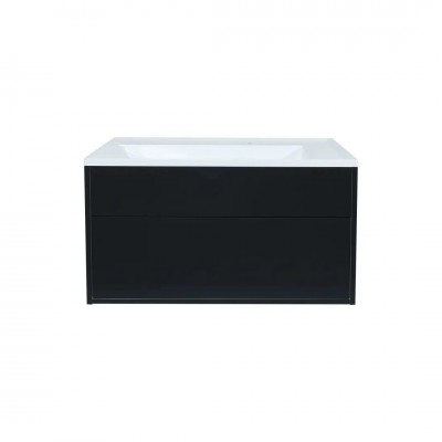 Тумба с раковиной Uperwood Lotus Premium 80 см, подвесная, черная/матовая 39340207461