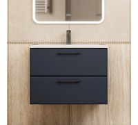 Тумба с раковиной Uperwood Foster New 70 см, подвесная, черная матовая KFosterNEW70b