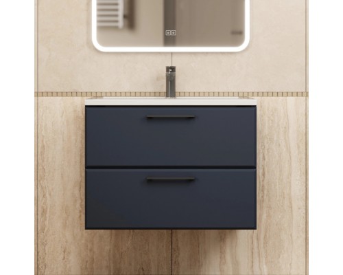 Тумба с раковиной Uperwood Foster New 70 см, подвесная, черная матовая KFosterNEW70b