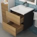 Тумба с раковиной Uperwood Barsa 50 см, подвесная, черная/дуб сонома 29830205647