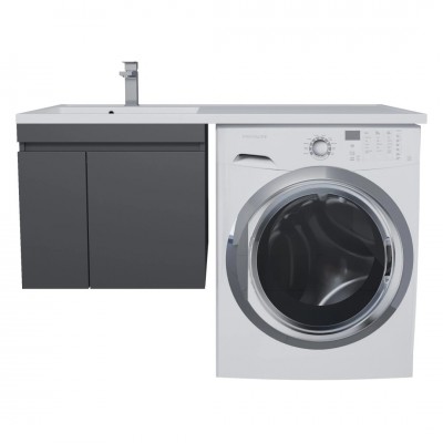 Тумба с раковиной Uperwood Magenta 60/120 см, подвесная, черная/матовая, с дверцами, левая 51930205152