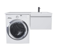 Тумба с раковиной Uperwood Magenta 60/120 см, подвесная, белая/матовая, выдвижной ящик, правая 52930205153