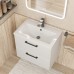 Тумба с раковиной Uperwood Foster New 60 см, подвесная, белая матовая KFosterNEW60w