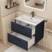Тумба с раковиной Uperwood Foster New 60 см, подвесная, черная матовая KFosterNEW60b