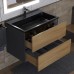 Тумба с раковиной Uperwood Barsa 70 см, подвесная, черная/дуб сонома, раковина черная 298301042