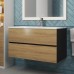 Тумба с раковиной Uperwood Barsa 90 см, подвесная, черная/дуб сонома 29830205649