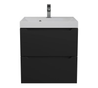Тумба с раковиной Uperwood Tanos 50 см, подвесная, черная матовая 29111020235