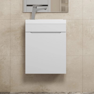 Тумба с раковиной Uperwood Tanos 40 см, подвесная, белая матовая KTanos40W