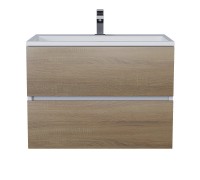 Тумба с раковиной Uperwood Barsa 70 см, подвесная, белая/дуб сонома 293020546