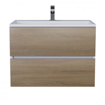 Тумба с раковиной Uperwood Barsa 70 см, подвесная, белая/дуб сонома 293020546