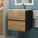 Тумба с раковиной Uperwood Barsa 50 см, подвесная, черная/дуб сонома 29830205647
