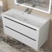 Тумба с раковиной Uperwood Tanos 100 см, подвесная, белая матовая/графит 29111020233
