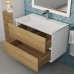 Тумба с раковиной Uperwood Barsa 80 см, подвесная, белая/дуб сонома 293020534
