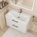 Тумба с раковиной Uperwood Foster New 80 см, подвесная, белая матовая KFosterNEW80w