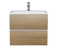 Тумба с раковиной Uperwood Barsa 60 см, подвесная, белая/дуб сонома 2930205646
