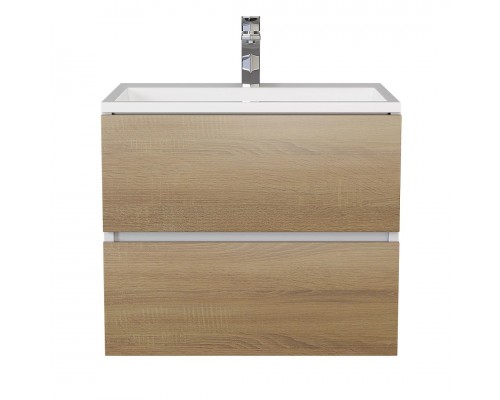Тумба с раковиной Uperwood Barsa 60 см, подвесная, белая/дуб сонома 2930205646