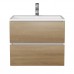 Тумба с раковиной Uperwood Barsa 60 см, подвесная, белая/дуб сонома 2930205646