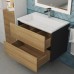 Тумба с раковиной Uperwood Barsa 70 см, подвесная, черная/дуб сонома 293020547