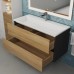 Тумба с раковиной Uperwood Barsa 100 см, подвесная, черная/дуб сонома 293020544