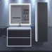 Тумба с раковиной Uperwood Next Premium 70 см, подвесная, 2 ящика, белая/графит 3930205163