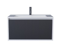 Тумба с раковиной Uperwood Next Premium 80 см, подвесная, 1 ящик, белая/графит 3930205166