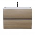 Тумба с раковиной Uperwood Barsa 70 см, подвесная, черная/дуб сонома 293020547