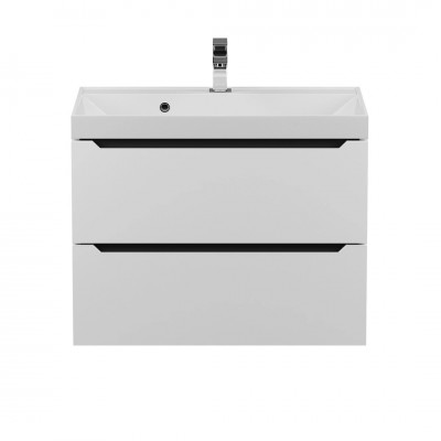 Тумба с раковиной Uperwood Tanos 70 см, подвесная, белая матовая/графит 29111020230